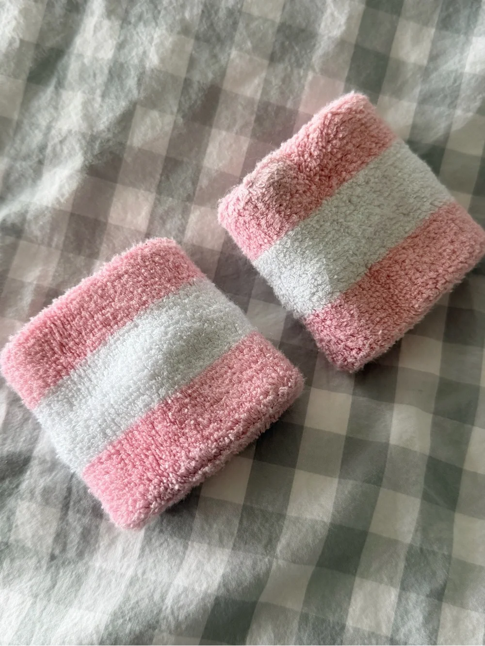 Soft Pink & White Stripe Wristbands